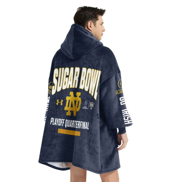 Notre Dame All Fight Here Come The Irish Sugar Bow Playoff Quarterfinal Blanket Hoodie 4