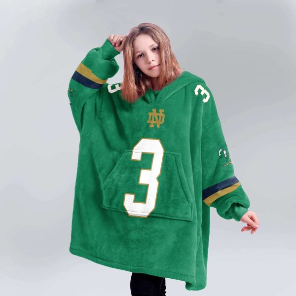 Notre Dame Montana 3 Football Unisex Blanket Hoodie 5