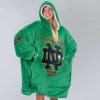 Notre Dame They Rot Like Us Rise Up Irish Football Unisex Blanket Hoodie 3