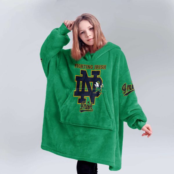 Notre Dame They Rot Like Us Rise Up Irish Football Unisex Blanket Hoodie 5