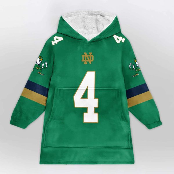 Notre Dame Love 4 Football Unisex Blanket Hoodie