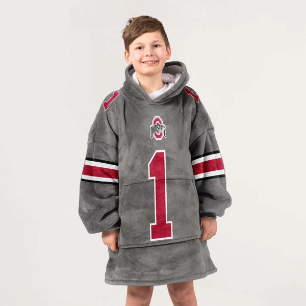 Ohio State 1 Football Unisex Blanket Hoodie