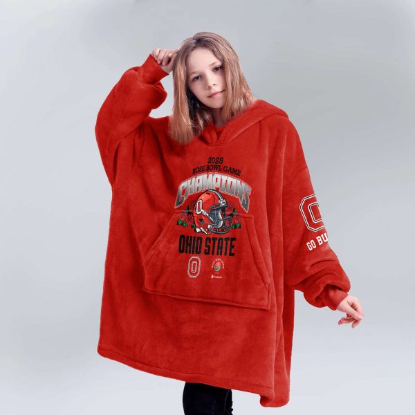 Ohio State 2025 Rose Bowl Game Football Unisex Blanket Hoodie 5