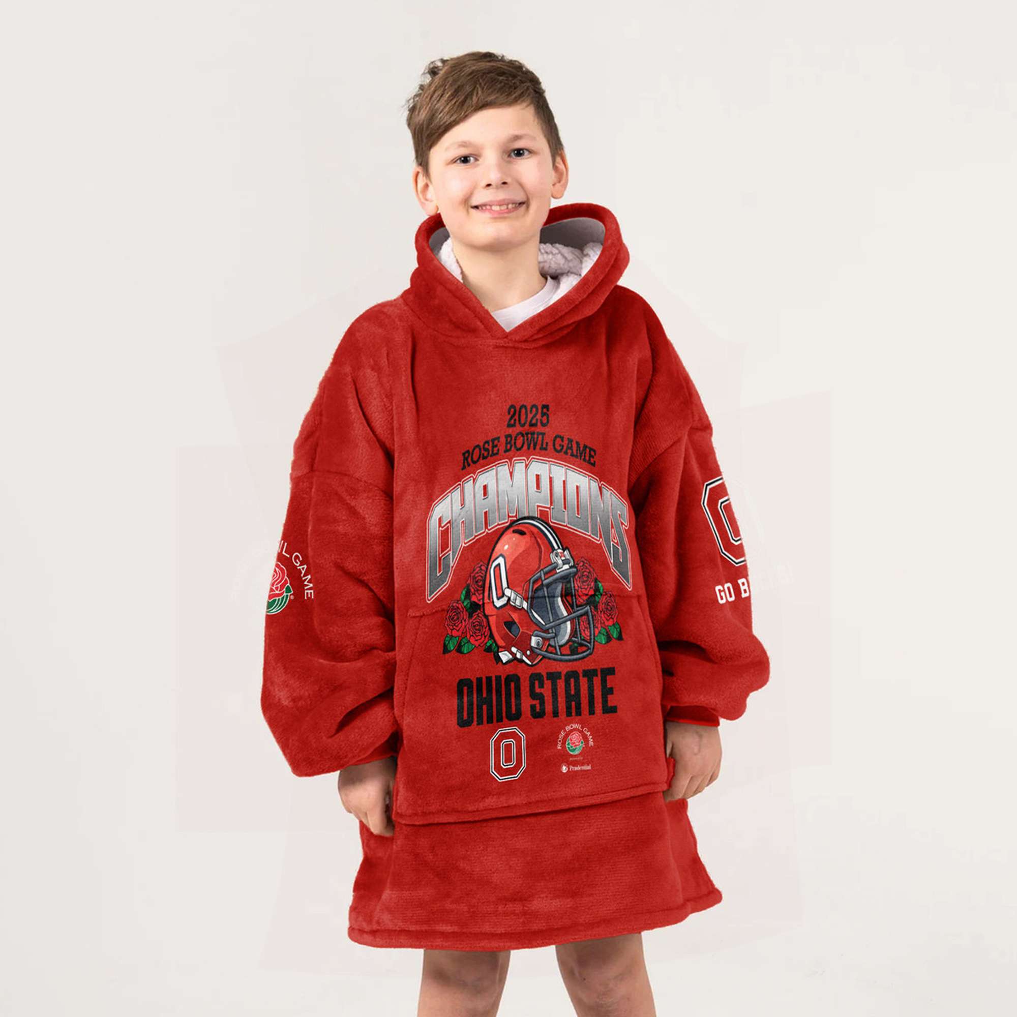 Ohio State 2025 Rose Bowl Game Football Unisex Blanket Hoodie