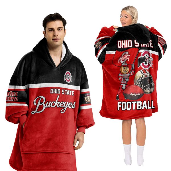 Ohio State Football Unisex Blanket Hoodie