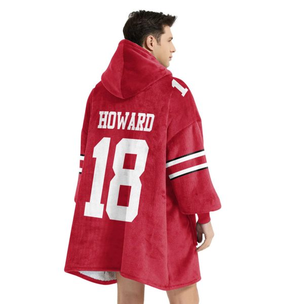 Ohio State Howard 18 Football Unisex Blanket Hoodie 4