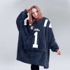 Ole Miss 1 Football Blanket Hoodie 5