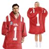 Ole Miss 1 Football Unisex Blanket Hoodie 2