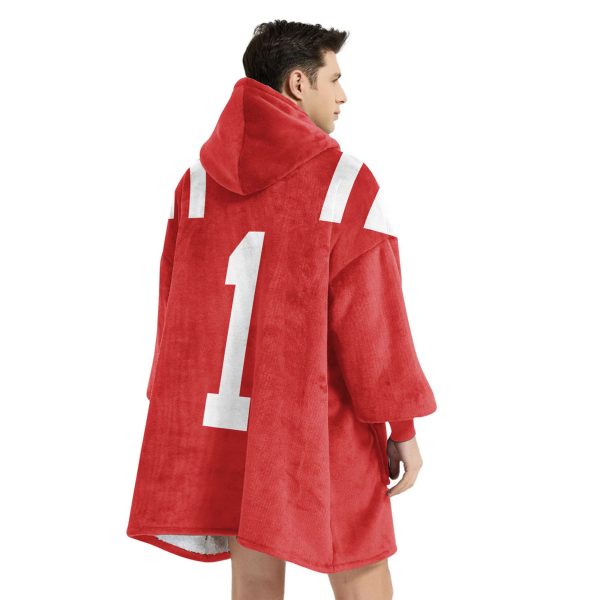 Ole Miss 1 Football Unisex Blanket Hoodie 4