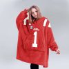 Ole Miss 1 Football Unisex Blanket Hoodie 5