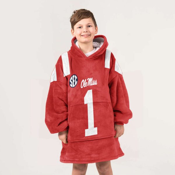 Ole Miss 1 Football Unisex Blanket Hoodie