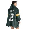 Packers Captain Rodgers 12 Football Unisex Blanket Hoodie 4