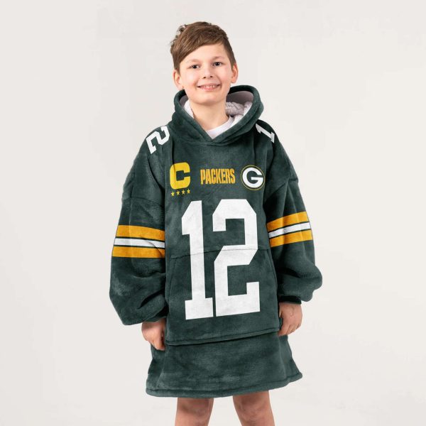 Packers Captain Rodgers 12 Football Unisex Blanket Hoodie