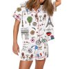 Paris Travel Print Pajama Set