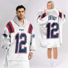 Patriots 12 Brady Football Unisex Blanket Hoodie 2