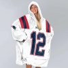 Patriots 12 Brady Football Unisex Blanket Hoodie 3