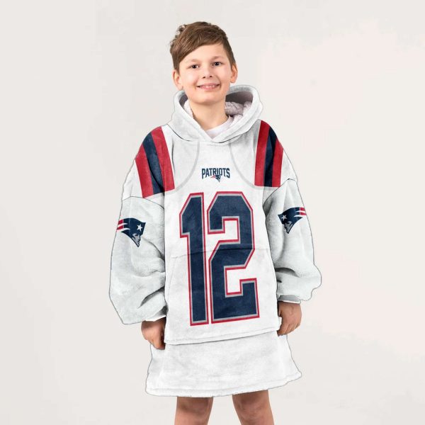 Patriots 12 Brady Football Unisex Blanket Hoodie