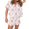 Pink Bow Print Pajama Set