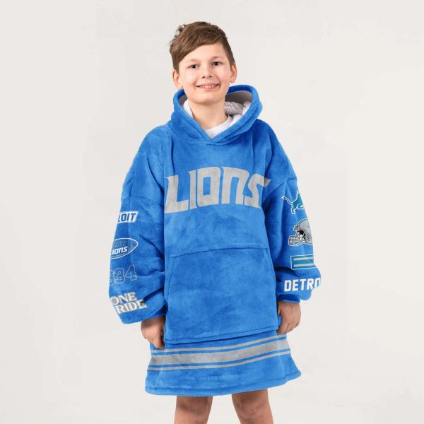 Property Of Lions Football Unisex Blanket Hoodie