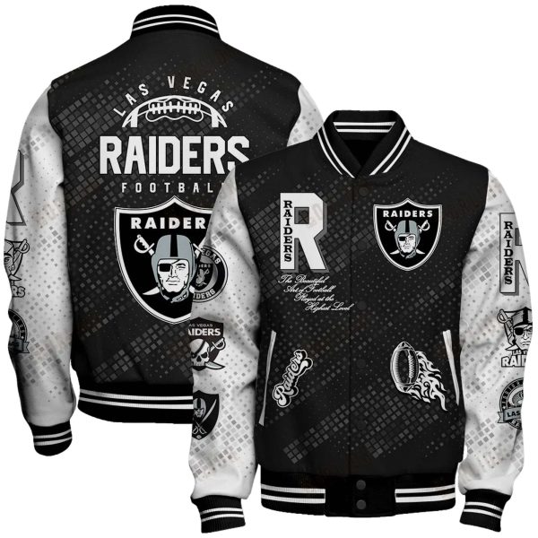 Raiders Foootball Varsity Bomber Jacket 1