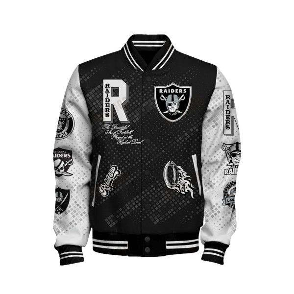 Raiders Foootball Varsity Bomber Jacket 2