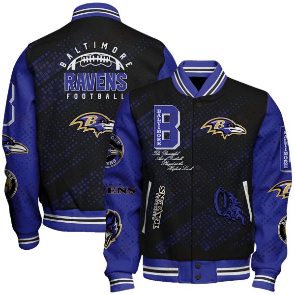 Ravens Foootball Varsity Bomber Jacket 1