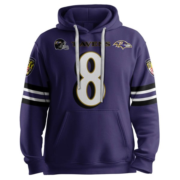 Ravens Jackson 8 Football Unisex Hoodie 2