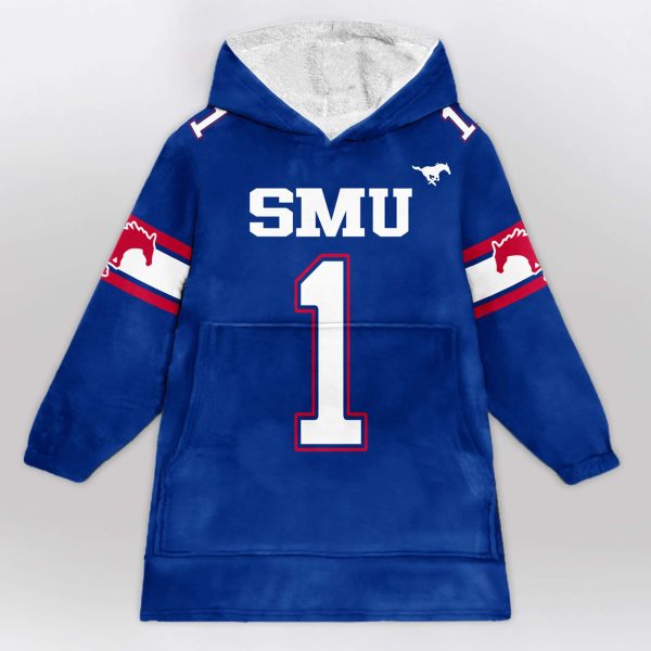 SMU 1 Football Unisex Blanket Hoodie 1