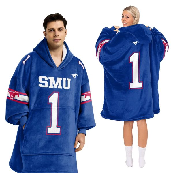 SMU 1 Football Unisex Blanket Hoodie 2