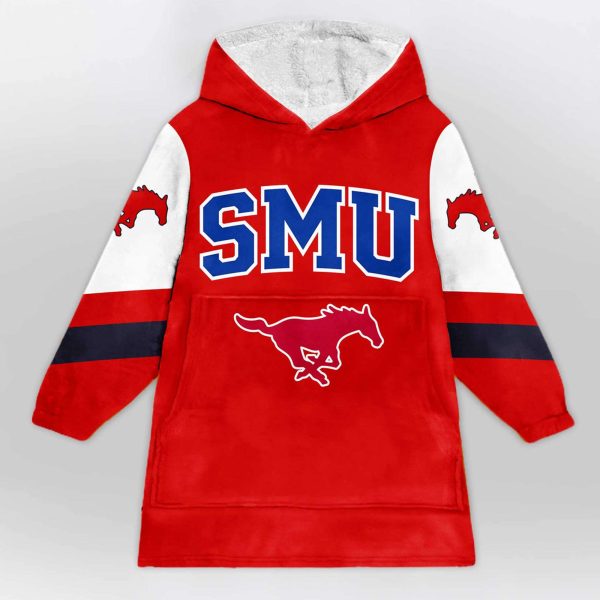 SMU Kick Em Stangs Football Unisex Blanket Hoodie