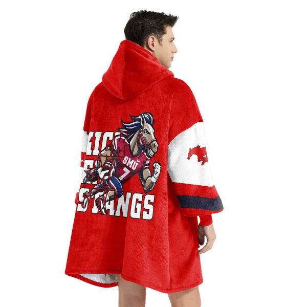 SMU Kick Em Stangs Football Unisex Blanket Hoodie