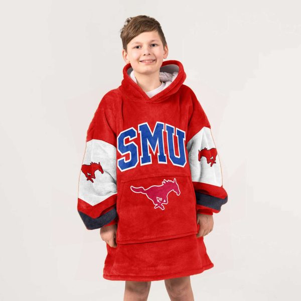 SMU Kick Em Stangs Football Unisex Blanket Hoodie