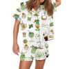 Saint Patricks Day Special Green Cocktails Print Pajama Set