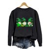 St Patricks Day Gnomes Print Crew Neck Sweatshirt 1