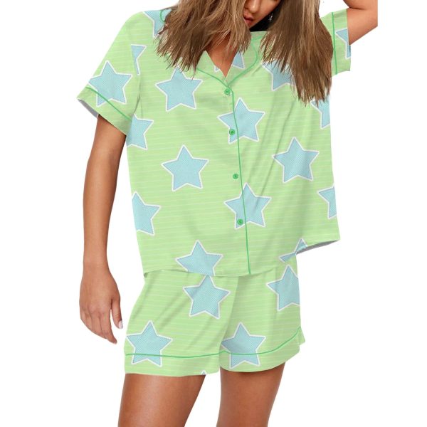 St Patricks Day Green Star Stripe Pajama Set