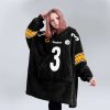 Steelers Captain Wilson 3 Football Unisex Blanket Hoodie 5