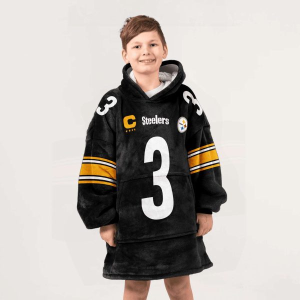 Steelers Captain Wilson 3 Football Unisex Blanket Hoodie