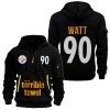 Steelers Watt 90 Football Quarter Zip Hoodie 1