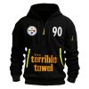 Steelers Watt 90 Football Quarter Zip Hoodie 2