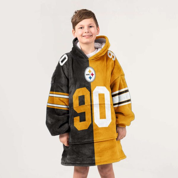 Steelers Watt 90 Unisex Blanket Hoodie