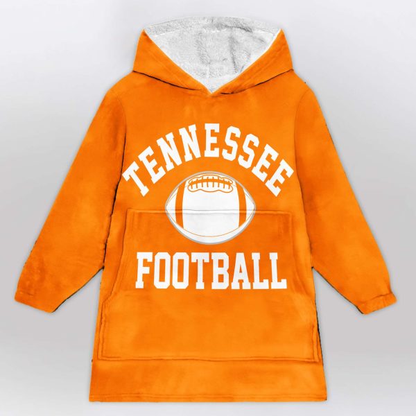 Tennessee Vols Go Big Orange Football Unisex Blanket Hoodie 1