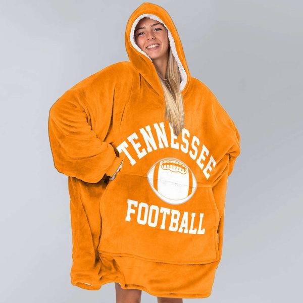 Tennessee Vols Go Big Orange Football Unisex Blanket Hoodie 3