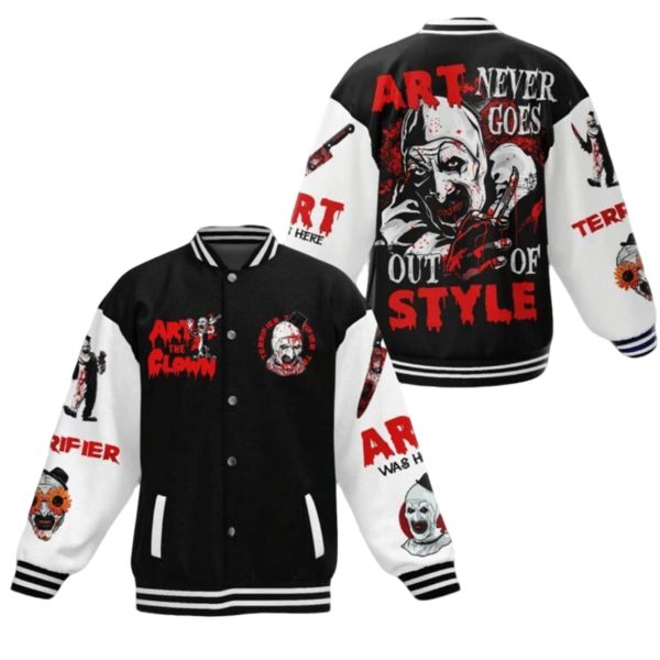 Terrifier Art Never Goes Out Of Style Baseball Jacket