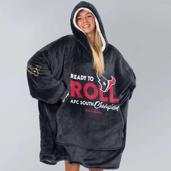 Texans Ready To Roll AFC South Champions Football Unisex Blanket Hoodie 3