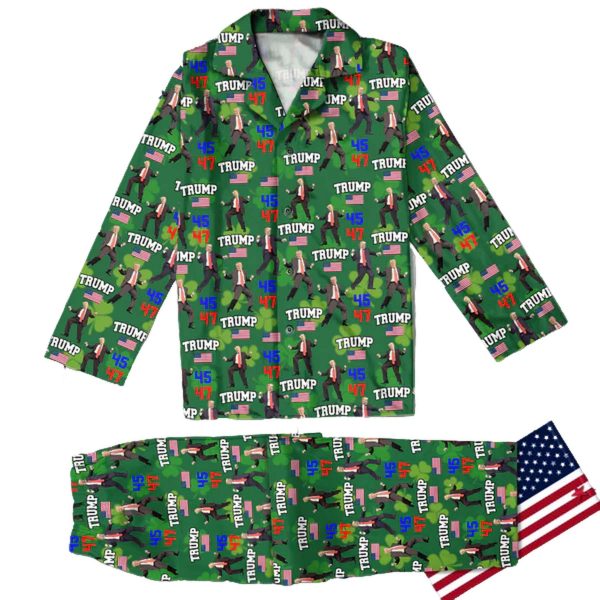 Trump 45 47 Dancing Irish St Patricks Day Pajamas Set