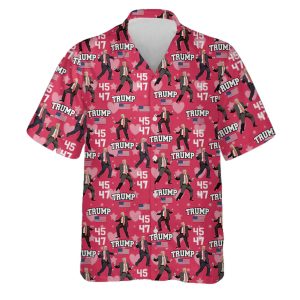 Trump 45 47 Dancing Valentines Day Hawaiian Shirt 1