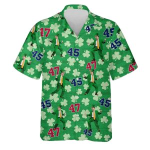 Trump 45 47 Shamrock Patricks Day Hawaii Shirt 1