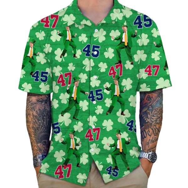 Trump 45 47 Shamrock Patricks Day Hawaii Shirt