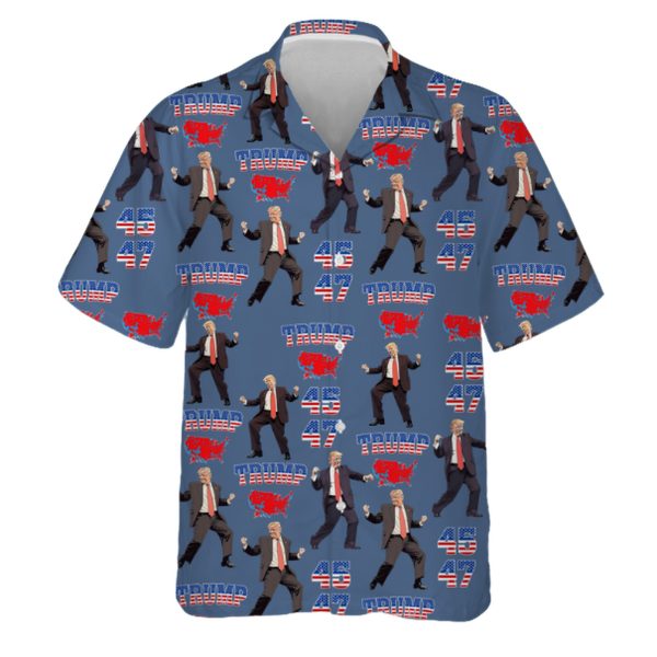 Trump 45 47 US Presidential Hawaiian Shirt