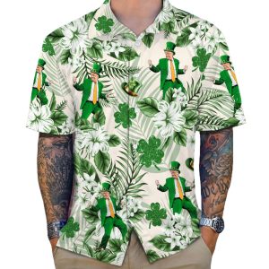 Trump Dancing Patricks Day Hawaiian Shirt